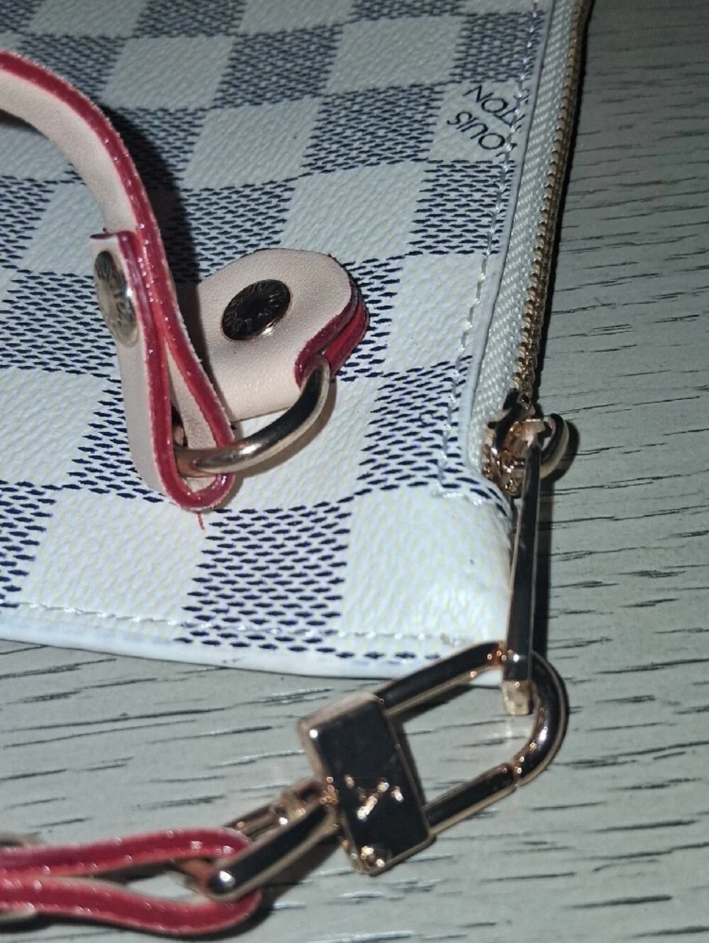 Source Unknown Check Wristlet Clutch